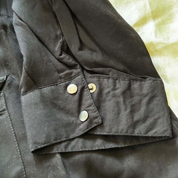 JACKET, LIGHTWEIGHT, LONG SLEEVES W DOMES, BLACK, SIZE 5X, ROUND COLLAR DOMED - Picture 4 of 10